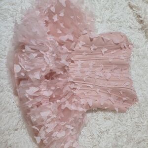 Pink Butterfly Tulle Dress